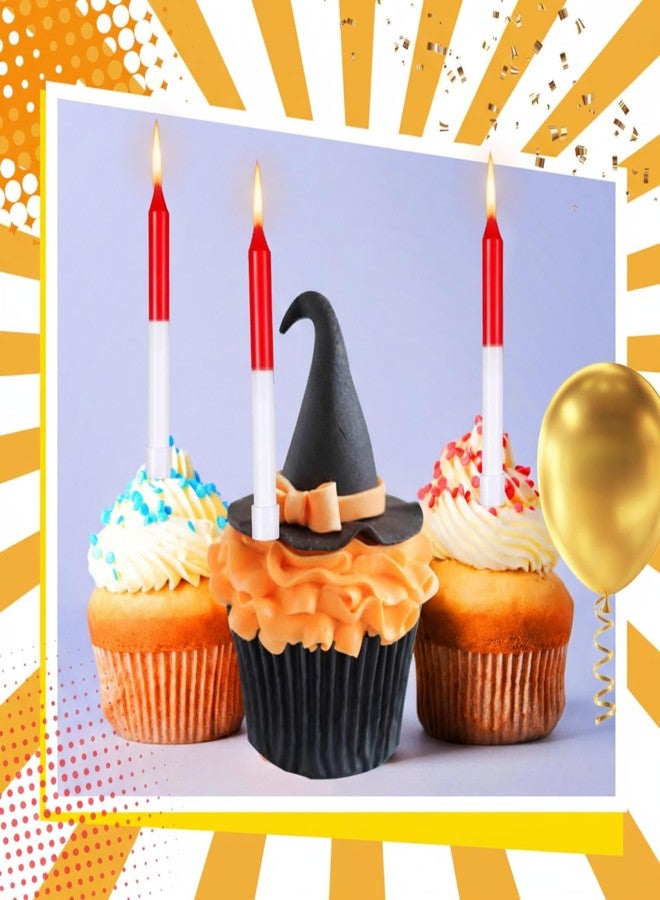 Conelist 12 Pcs Cartoon Red White Birthday Candles Anime Cake Topper for Theme Party Favors Decorations - Image 3